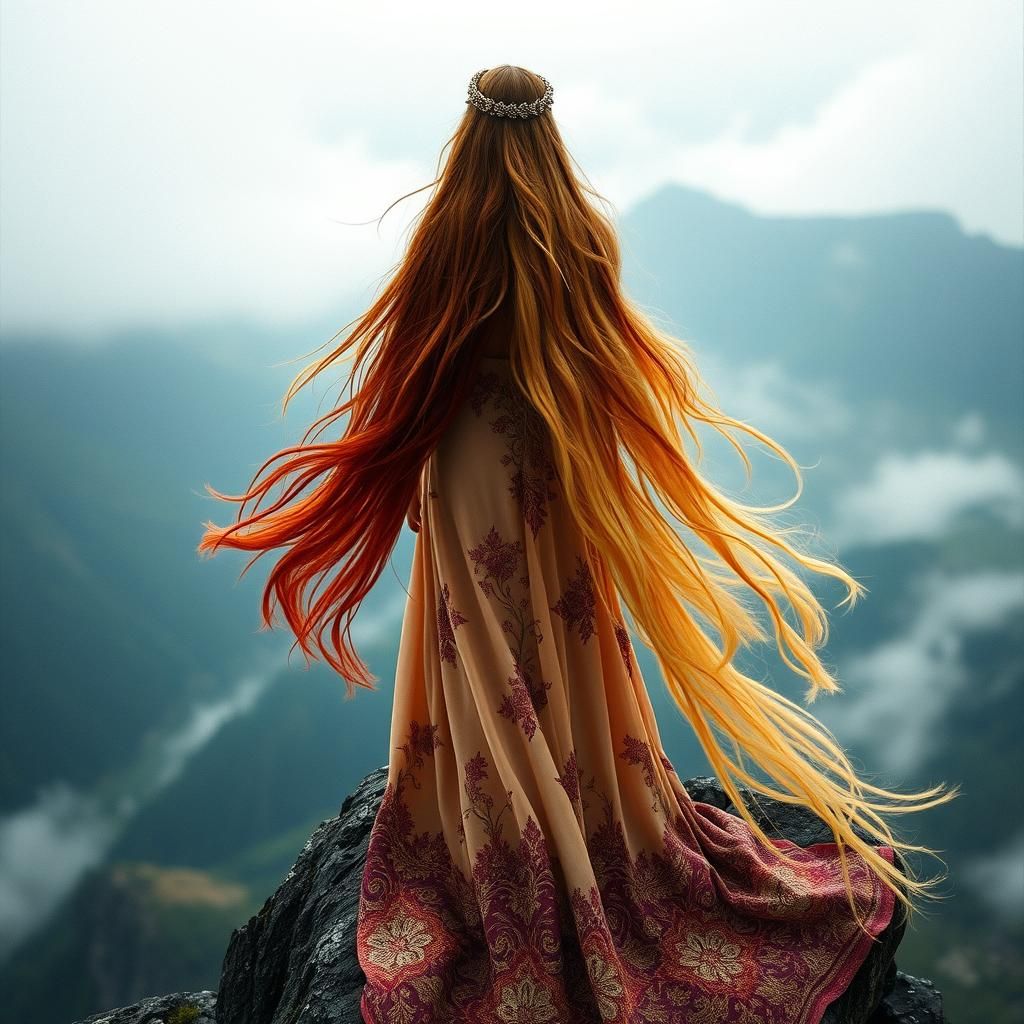 Ethereal Earth Goddess in a Cinematic Landscape