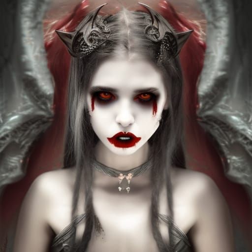 Creepy vamp girl - AI Generated Artwork - NightCafe Creator