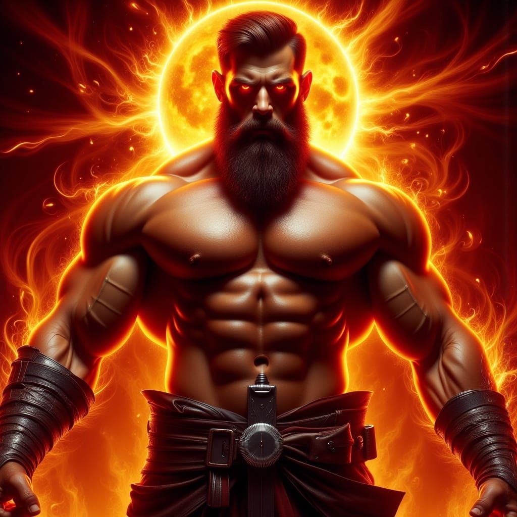 Majestic Inferno Warrior Dominates with Unbridled Power