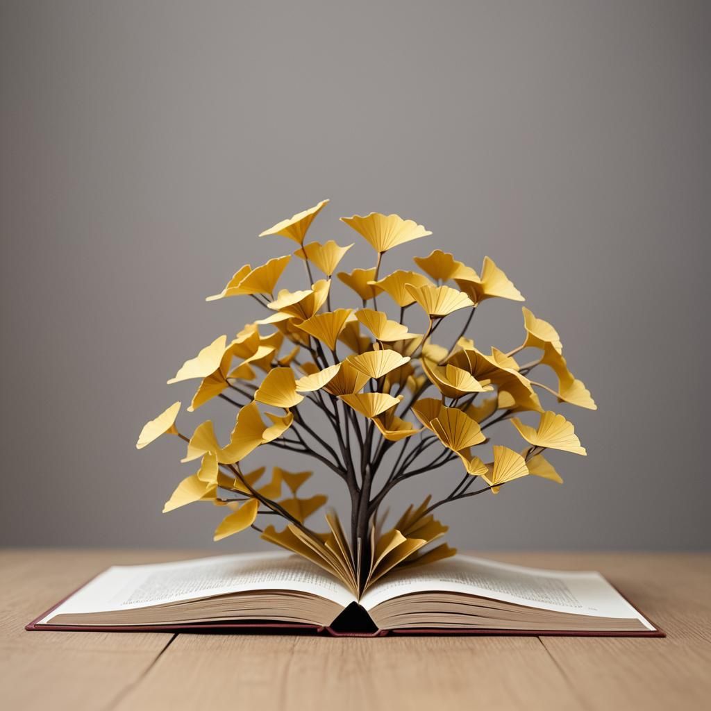 Pop-up book ginkgo biloba  by @Wawone