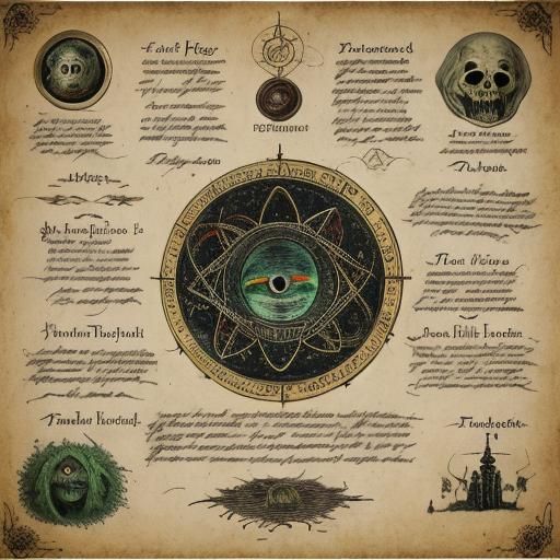 intructions, lovecraft, papyrus, witchcraft, horror, teeth, ...