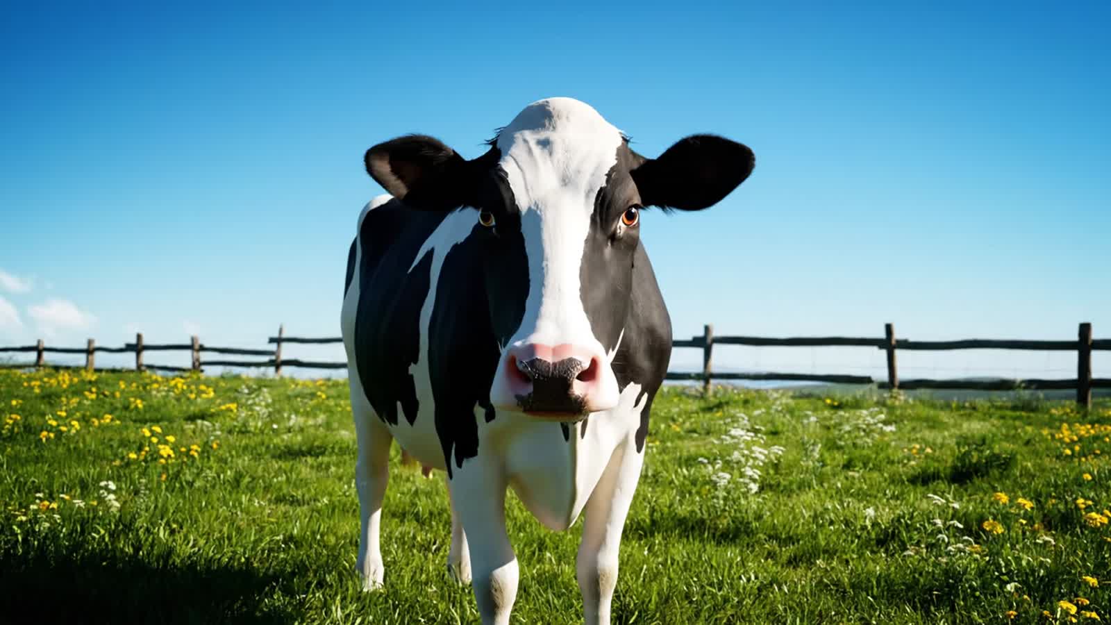 A cow mooing and being beamed into space