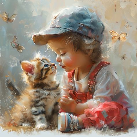 ילדות עם חתול