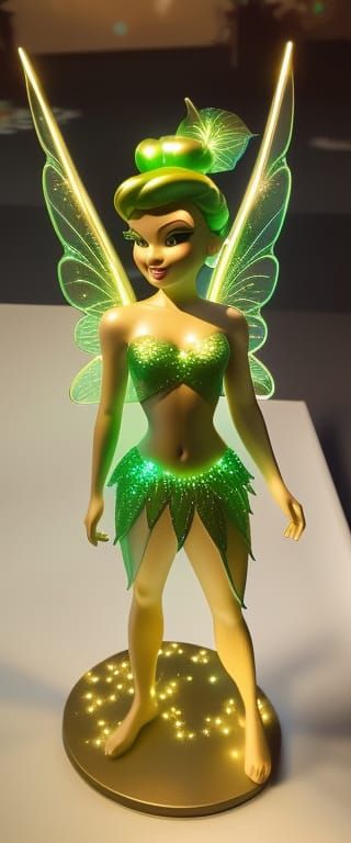 Tinkerbell Glowing In Forest Background Insanely HyperRealis...