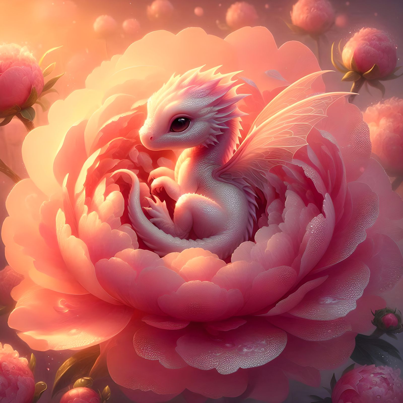 Newborn Peony dragon