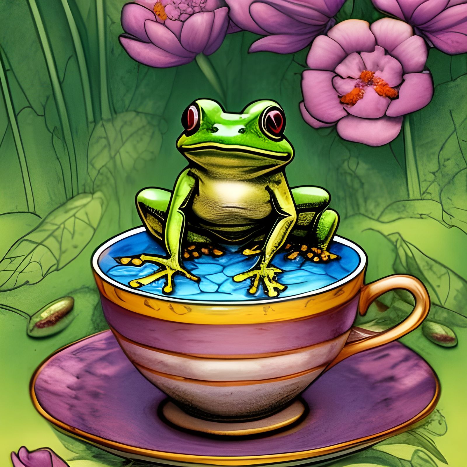 Frog Tea AI Generated Artwork NightCafe Creator
