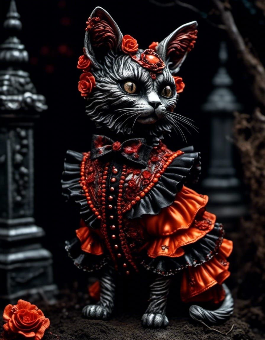 Rococo-Horrorcore Cat Orange