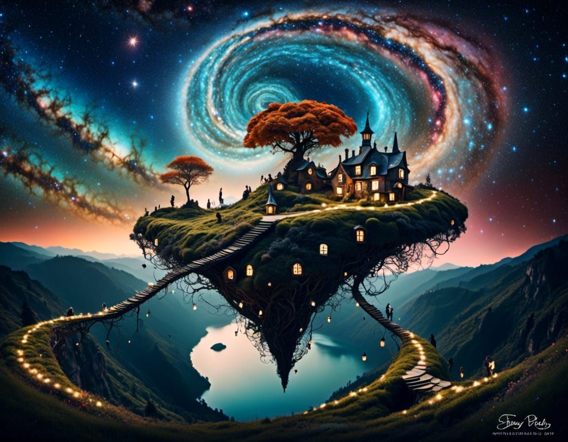 surreal fairy night on other planet <lora:Fairy night:1.0> 