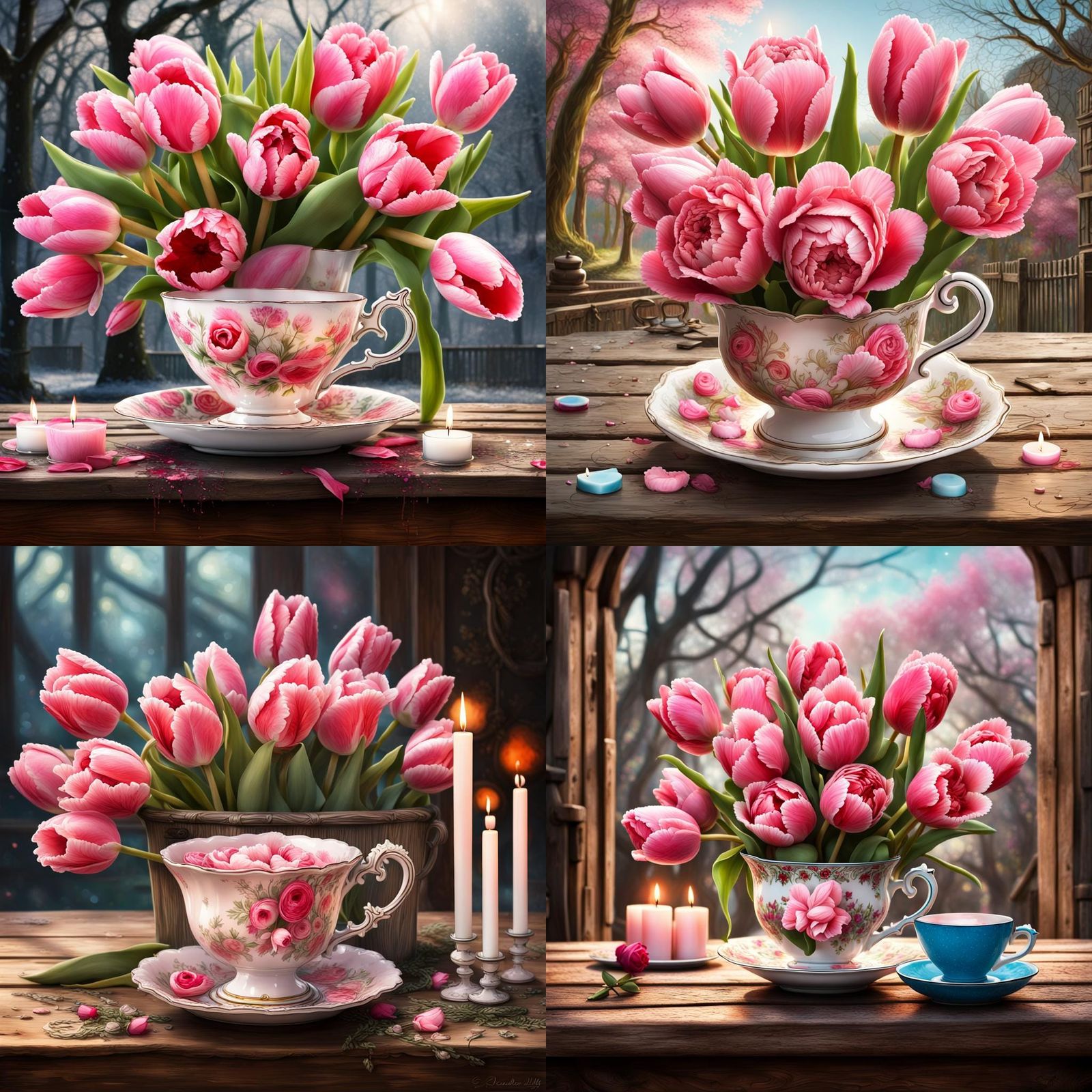 Victorian teacup bouquet 2