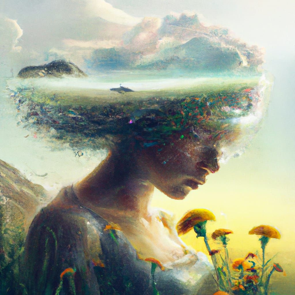 Surreal Paradise Mirage: Hyperrealistic Digital Illustration