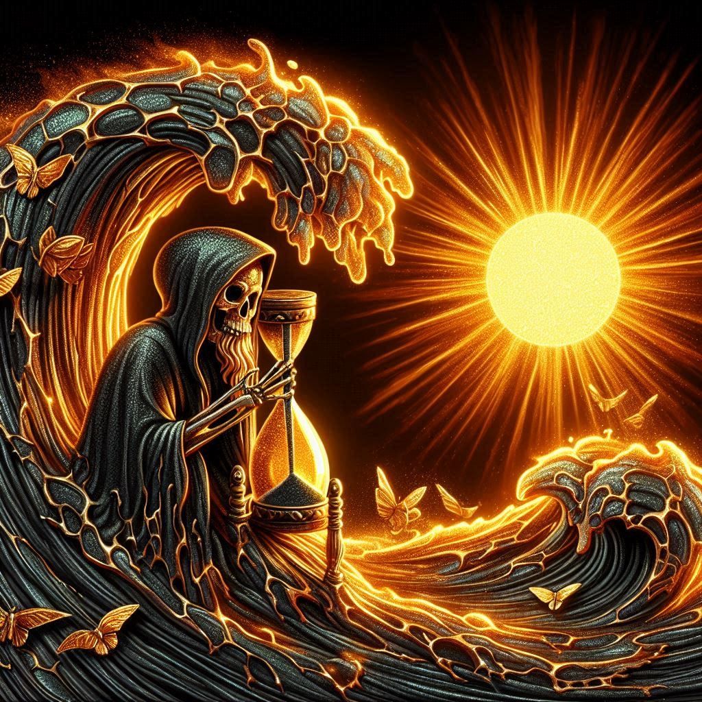 Death Holding the Sands of Time