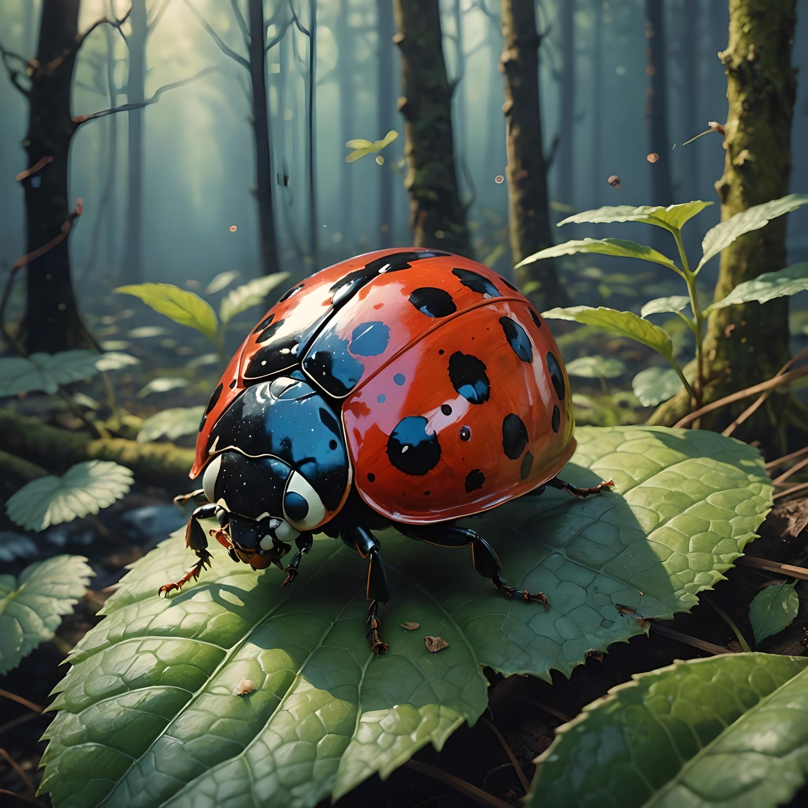Giant Ladybug: Watercolor Matte Painting