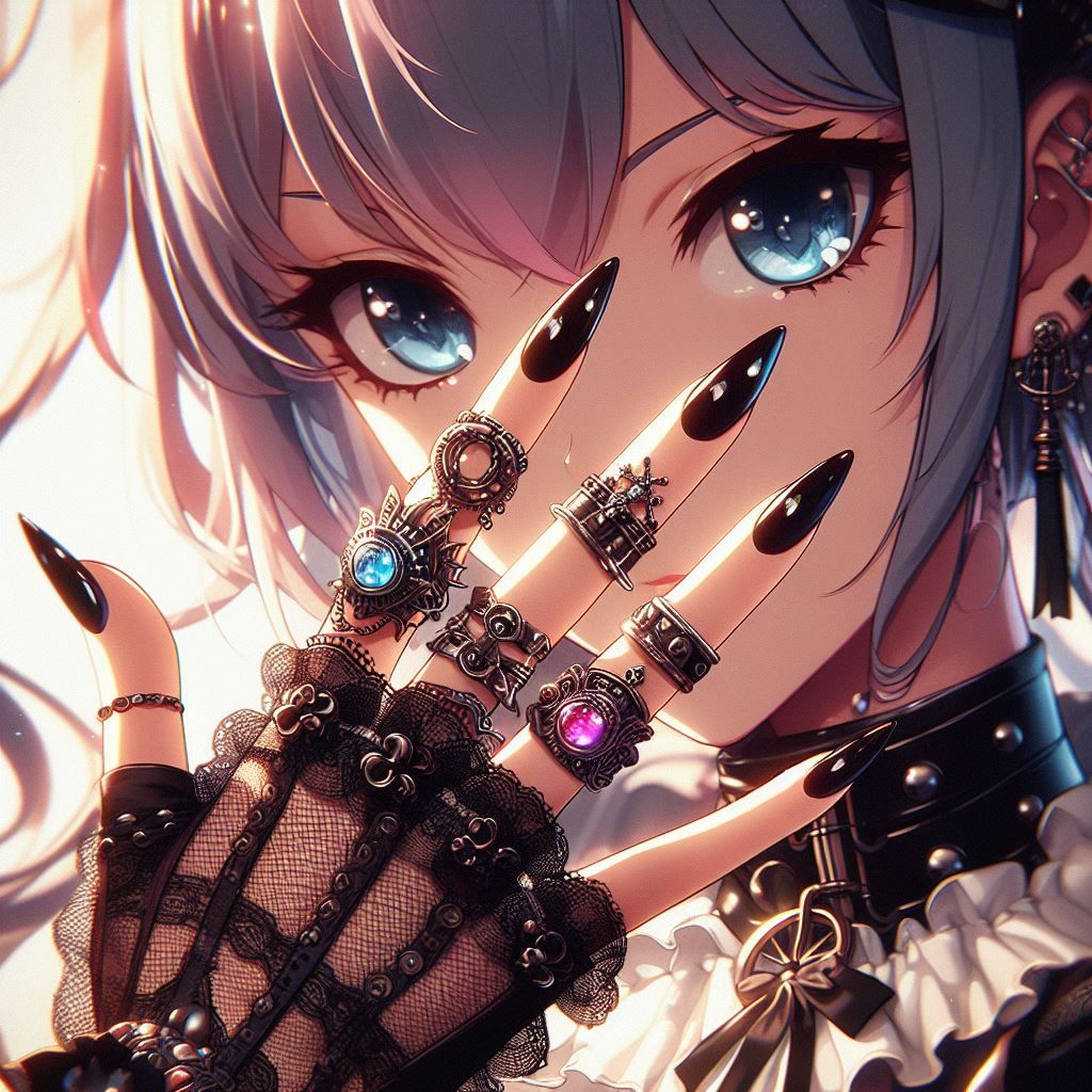 Gothic rings and nails