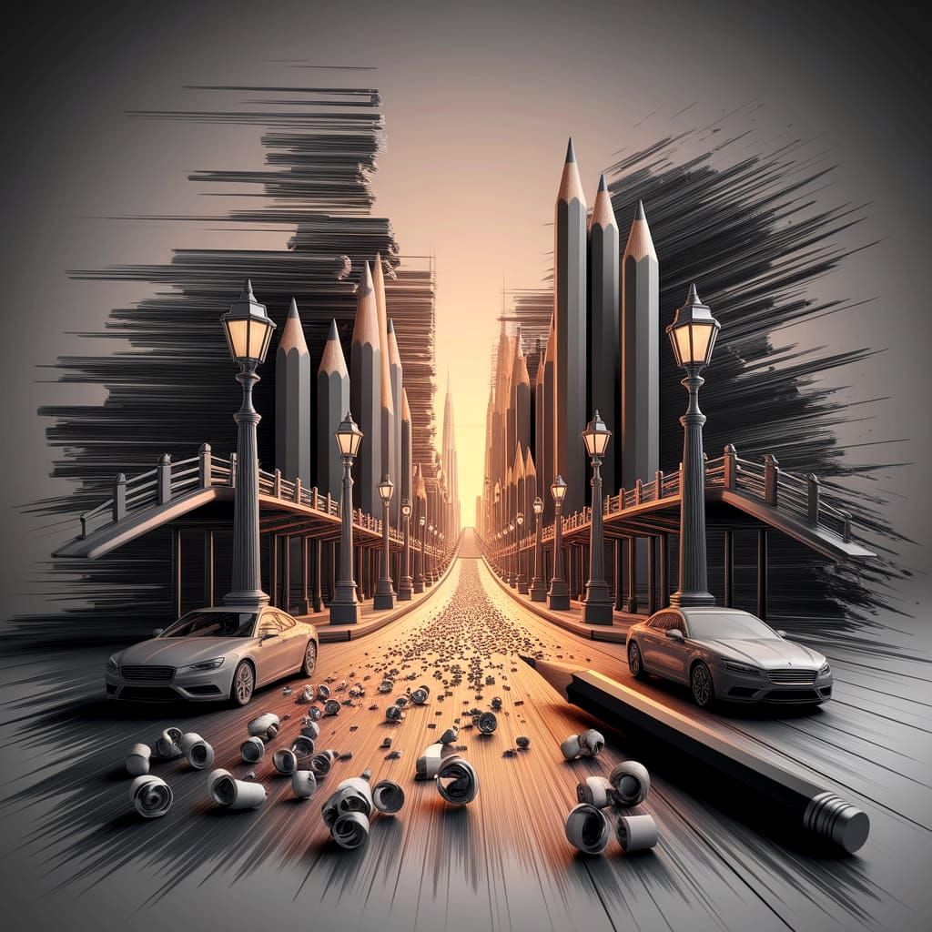 Anamorphic Pencil City   by @photon