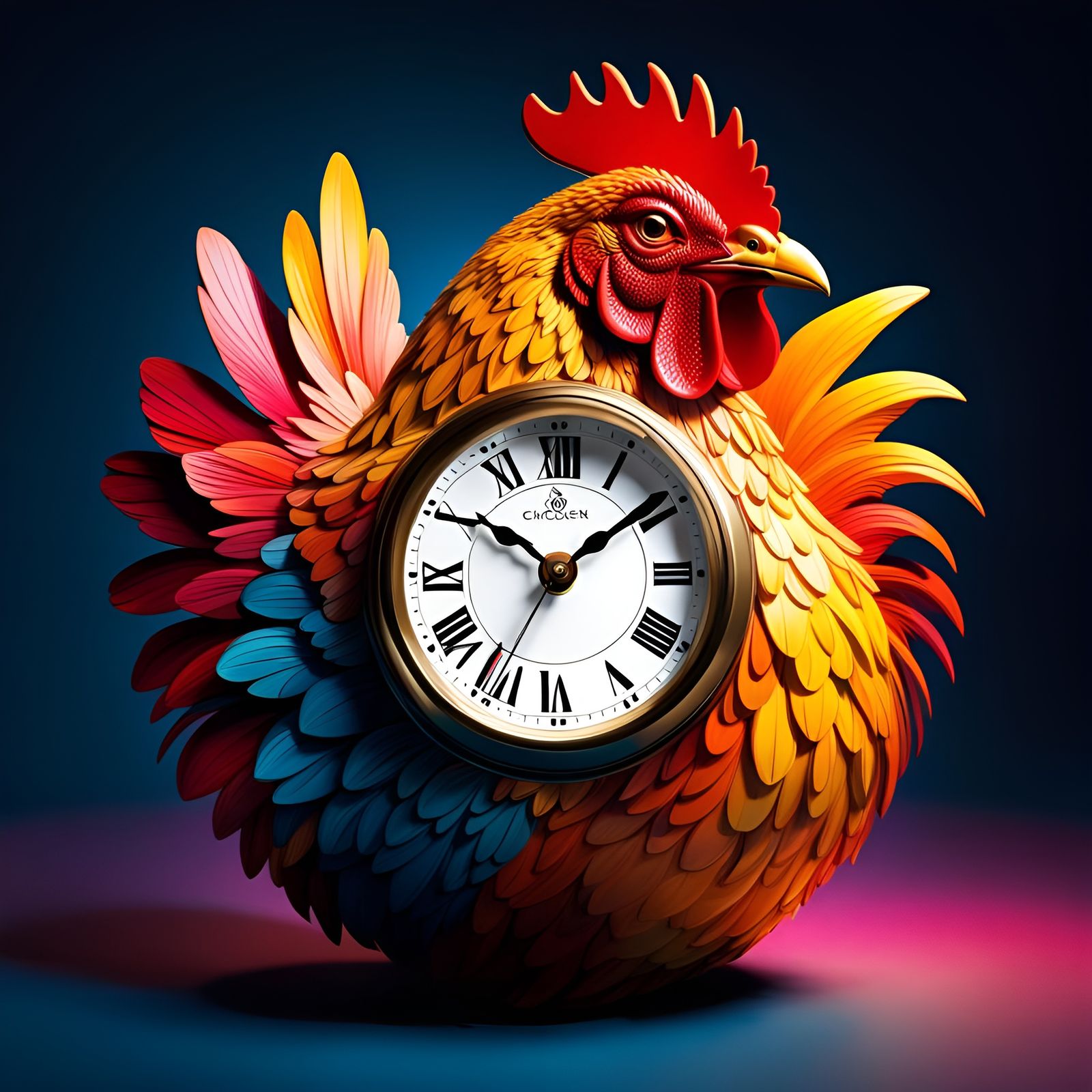 Chicken Clock - Ai Generated Artwork - Nightcafe Creator