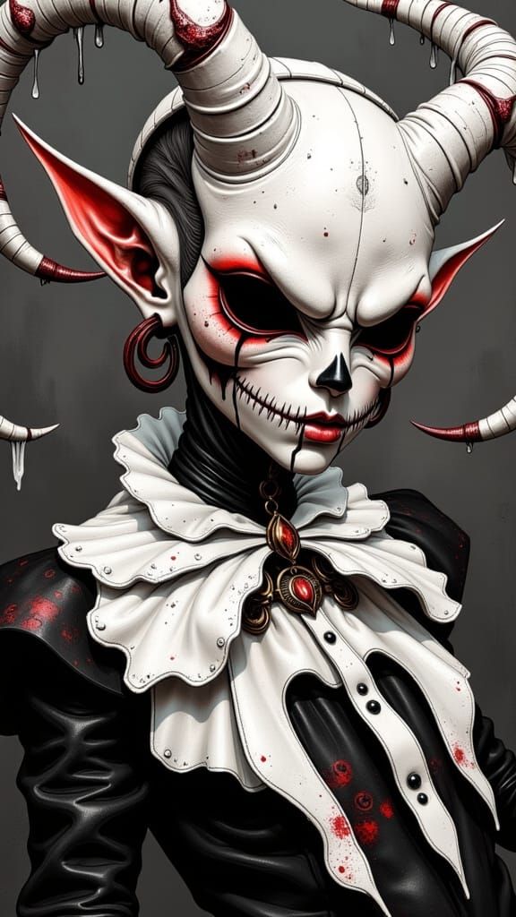 Sinister Demon Creature with Beautiful Eyes, Hyperreal Photo...