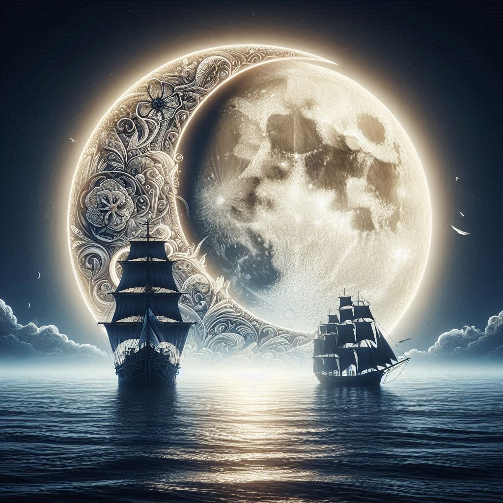 Moonlight on the sea