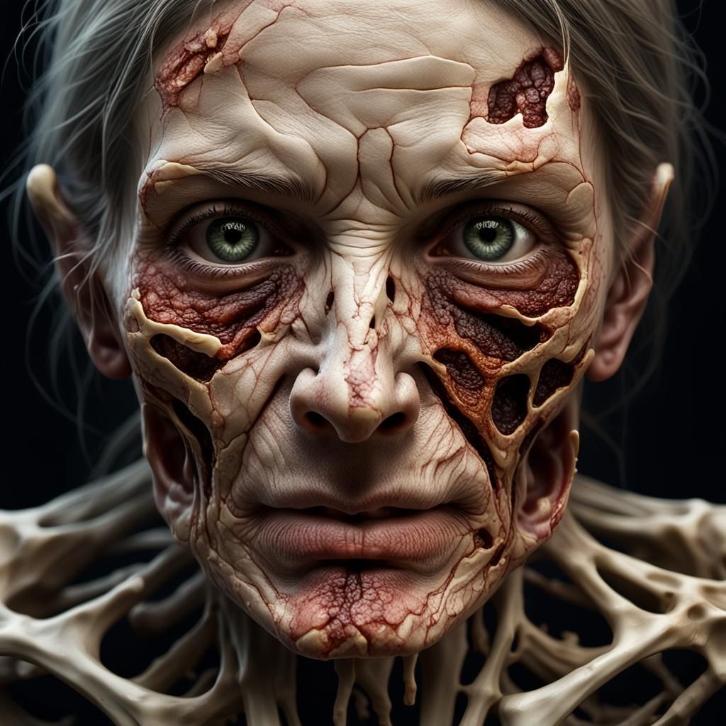 Grotesque Hyperrealistic Portrait Reveals Rotting ... - AI Art