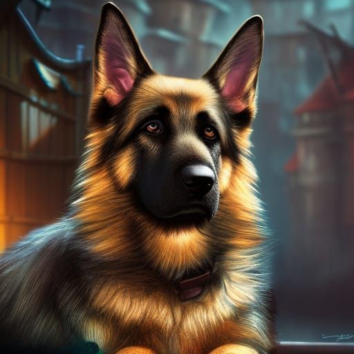 cute german shepard - AI Generated Artwork - NightCafe Creator