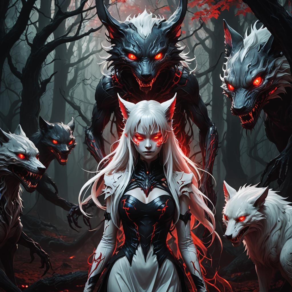 A white hair kitsune girl bonded with venom and possessed th...