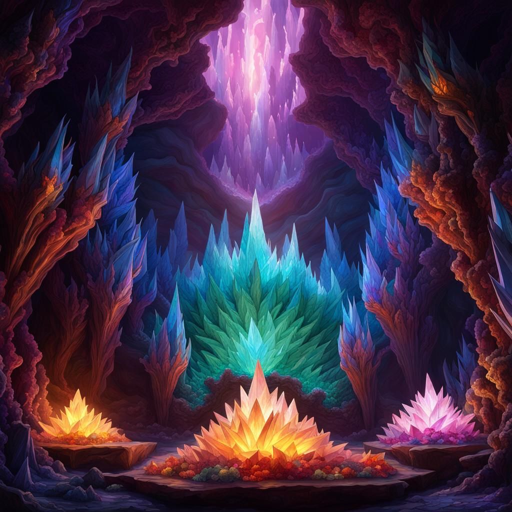 Crystal Cave - AI Generated Artwork - NightCafe Creator