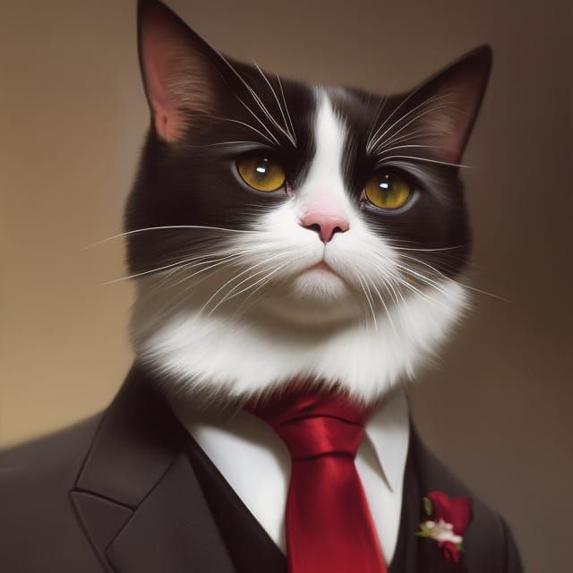 Tuxedo Cat - AI Generated Artwork - NightCafe Creator