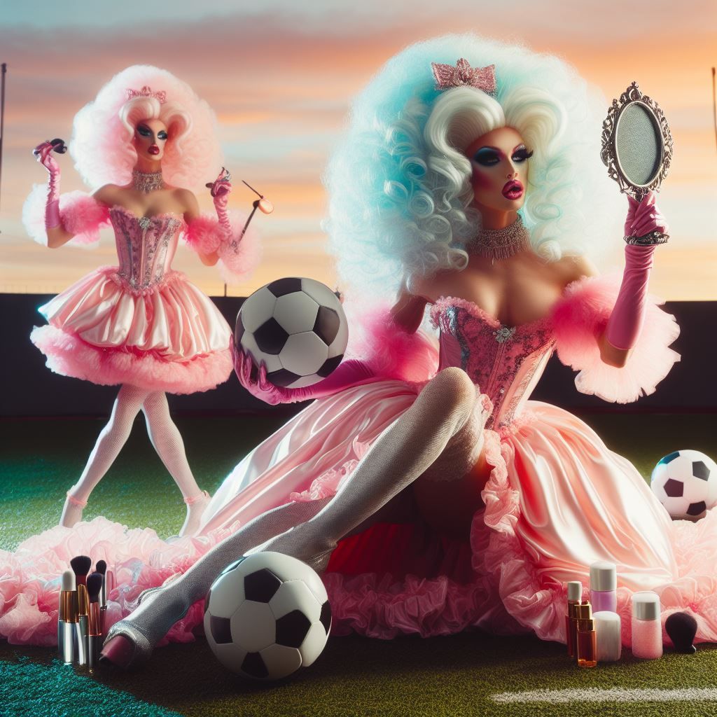 Satin Wonderland of Sissy Dresses and Wigs and Gloves and Ma...