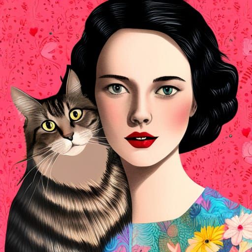 Digital Illustration: A Cat Lover's Collage