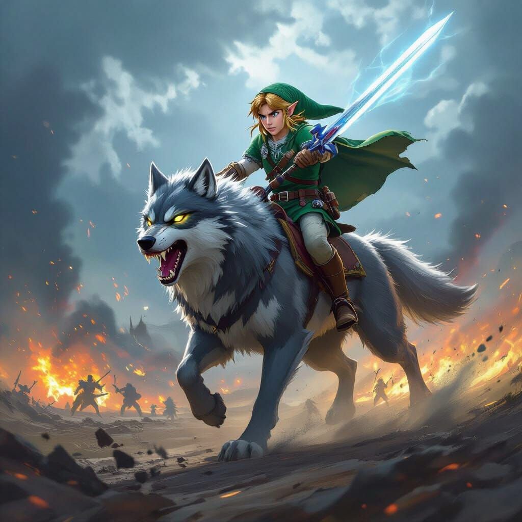 Link gets SERIOUS and takes a wolf into battle!