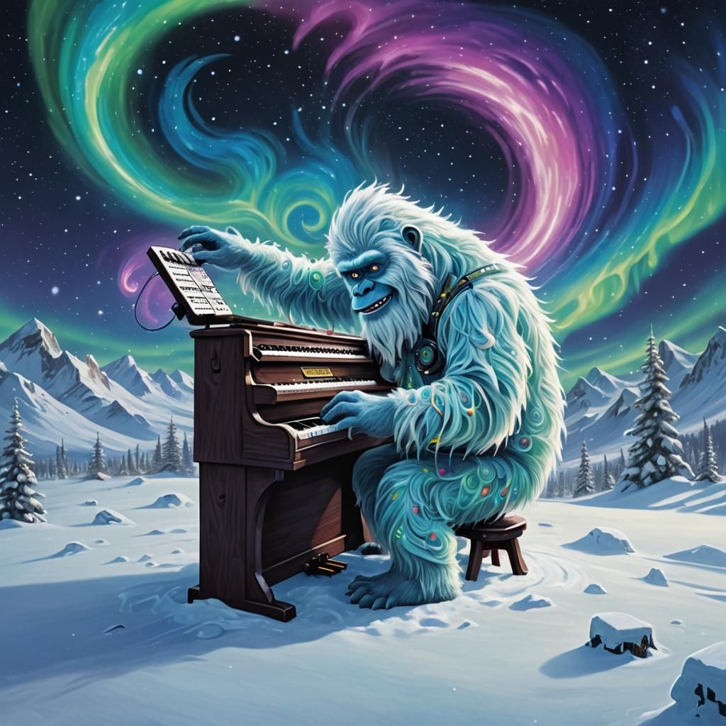 Synthetie Yetie, the one who creates The Northern Lights with Music!  by @Kimber