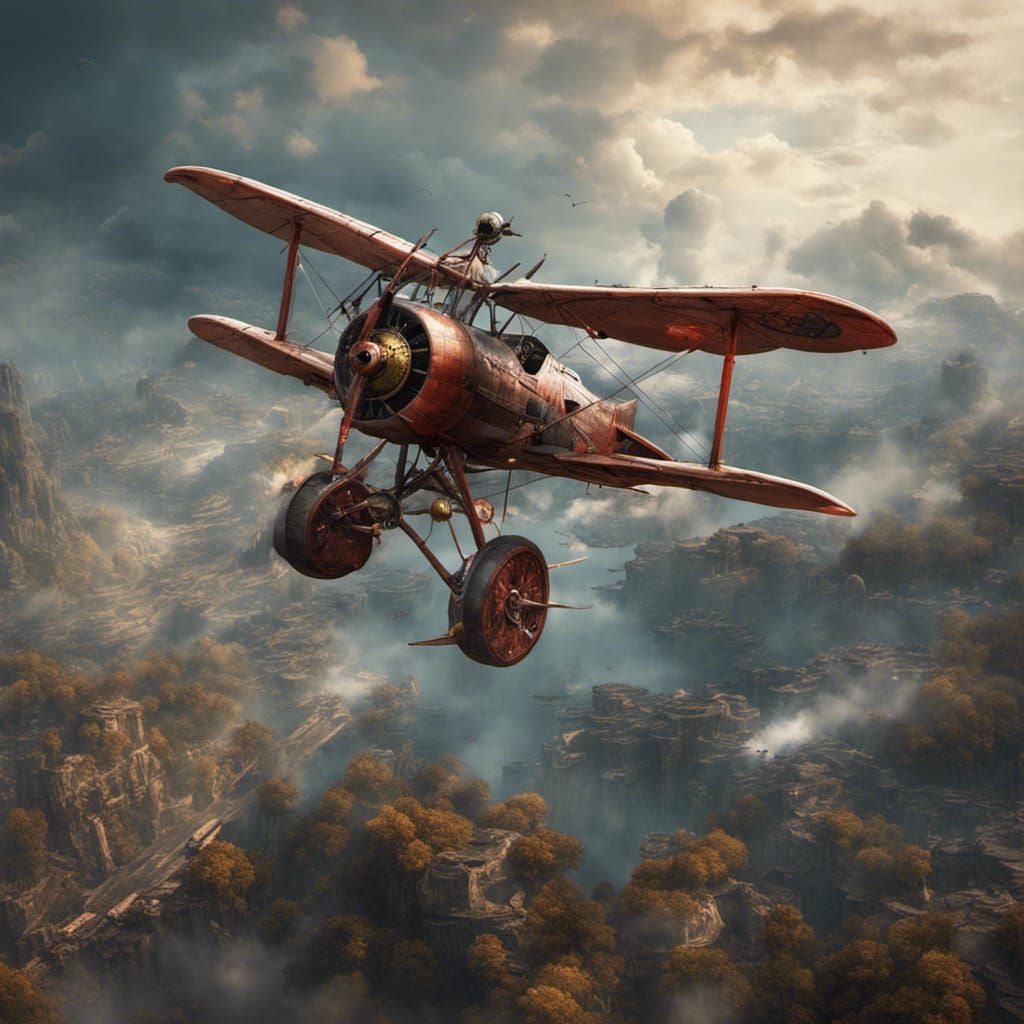 a biplane at war