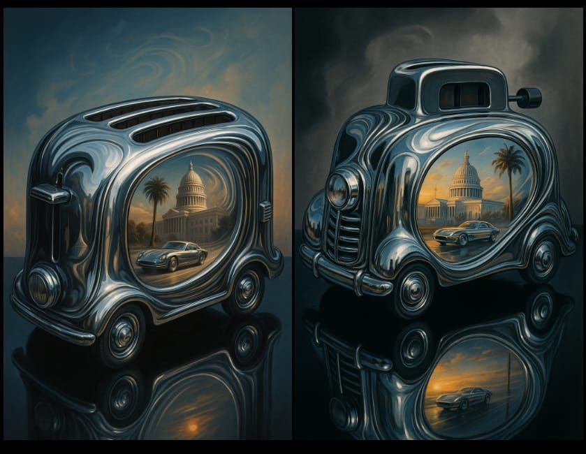 Rétrofuturisme Chromé : Voyage Miroir