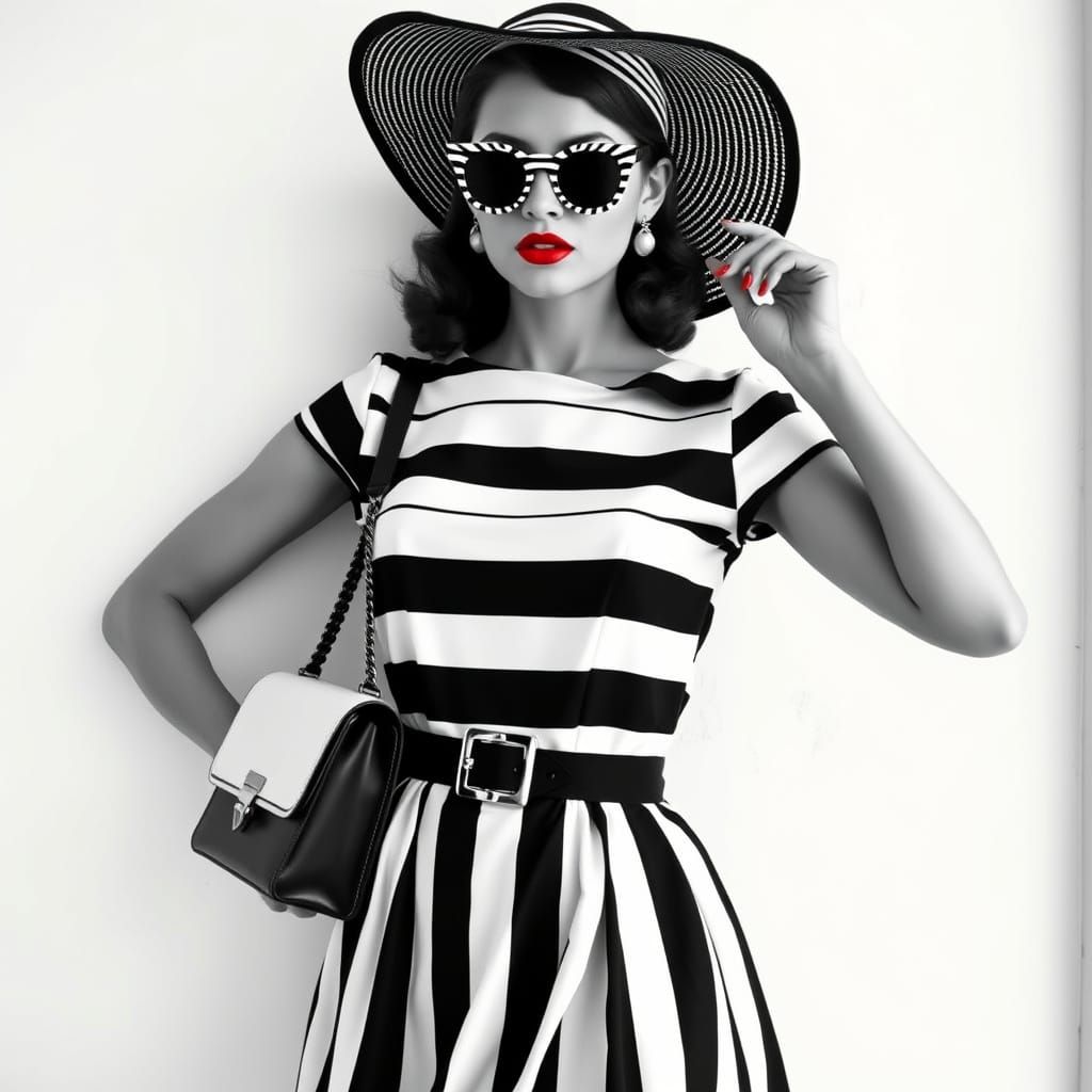 Stripy Fashion  by @aiinspoformyrealdrawings