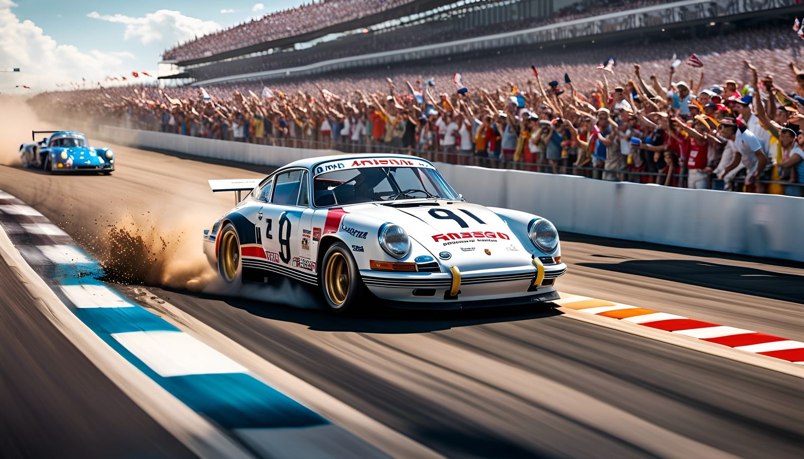 And the Porsche take the lead...