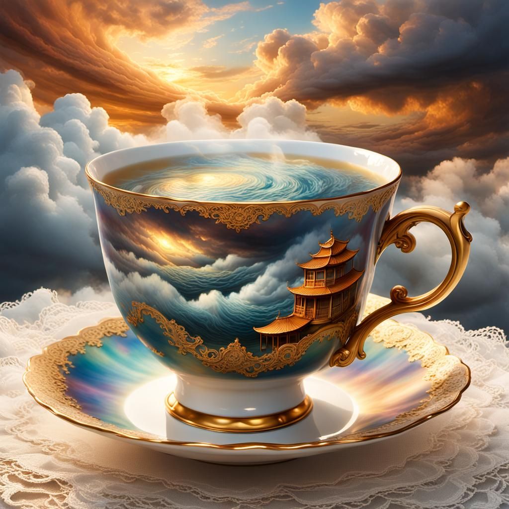 A storm in a Tea cup detailed matte painting