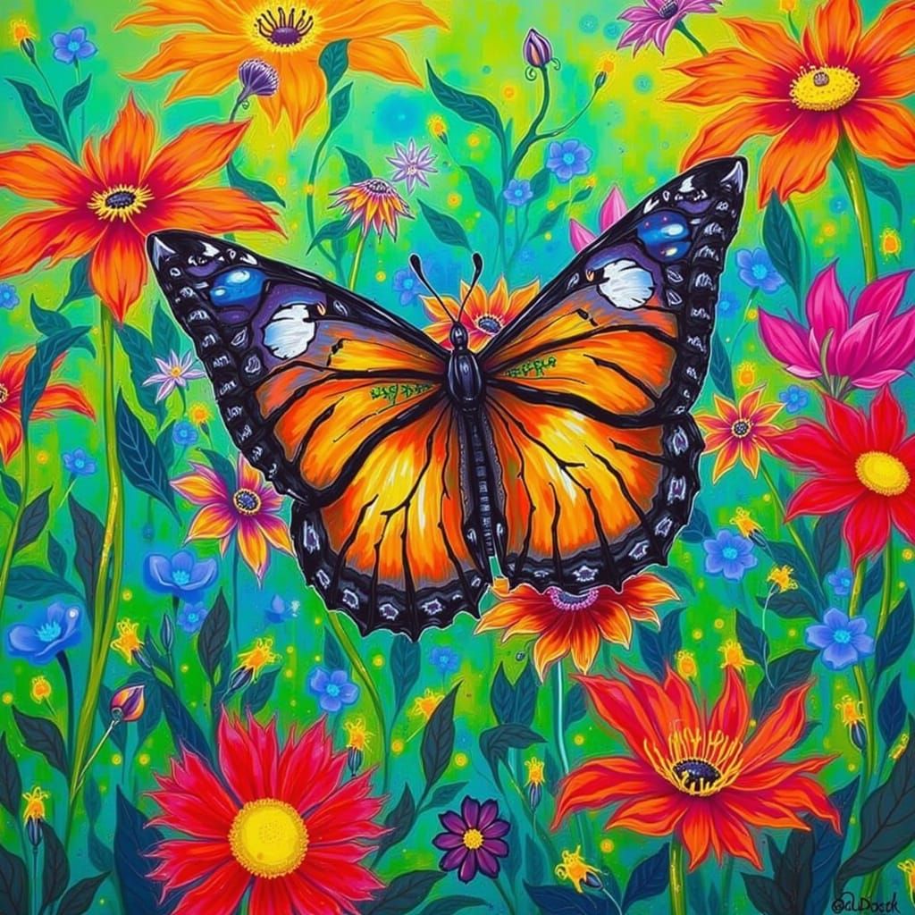 <lora:BLOOMING VIBRANT:1.0> Monarch butterfly