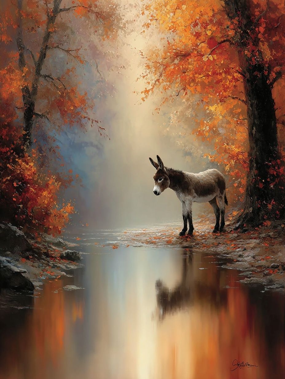 Autumn donkey