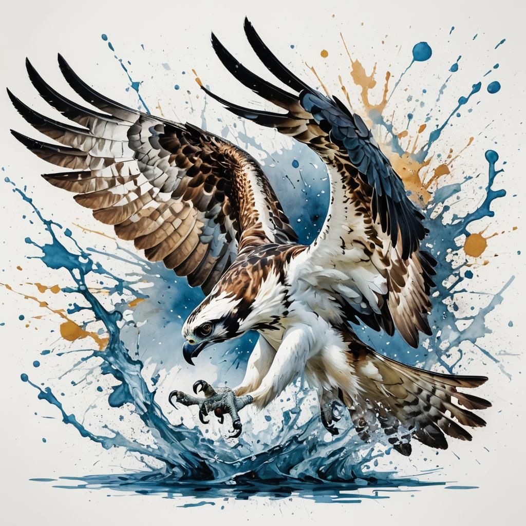 An osprey, killing mode