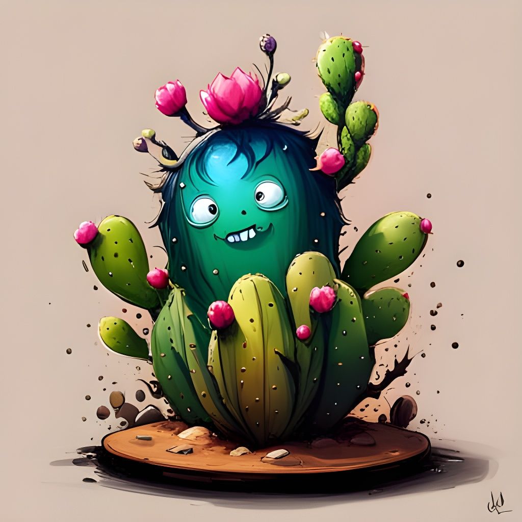 cactus🌵alive : say hi 👋 - AI Generated Artwork - NightCafe Creator