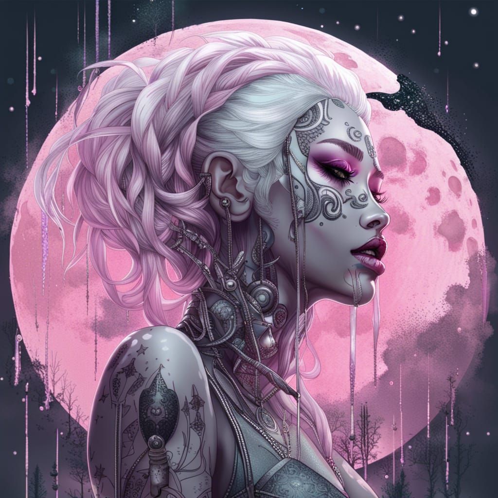 Beautiful dark moon sad goddess - AI Generated Artwork - NightCafe Creator