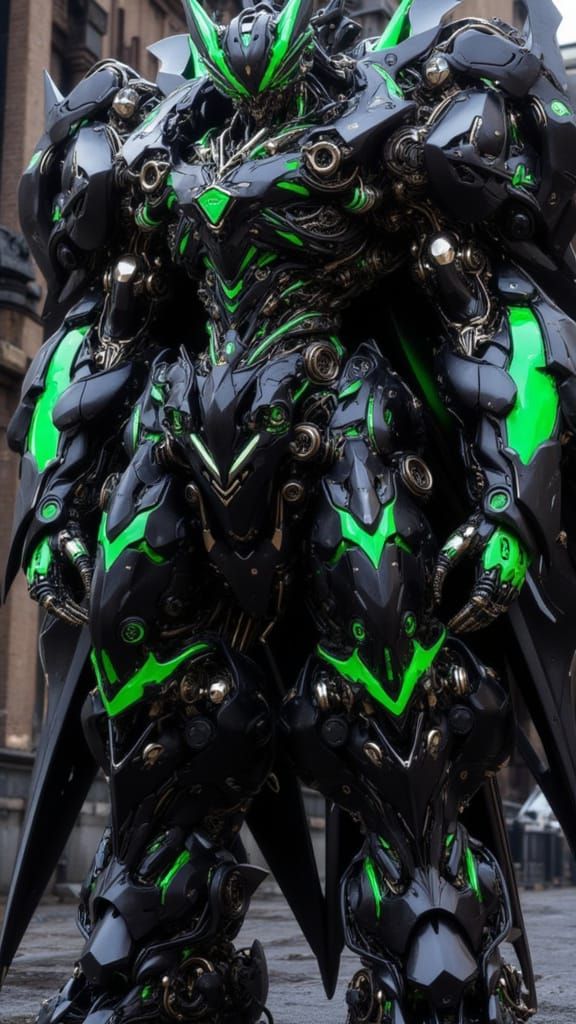 <lora:Mecha Ominous:1.0> A massive black mint mecha