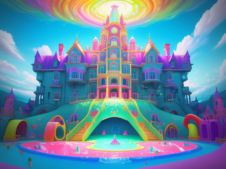 Whimsical Surrealist Masterpiece: Enchanted Fantasy World