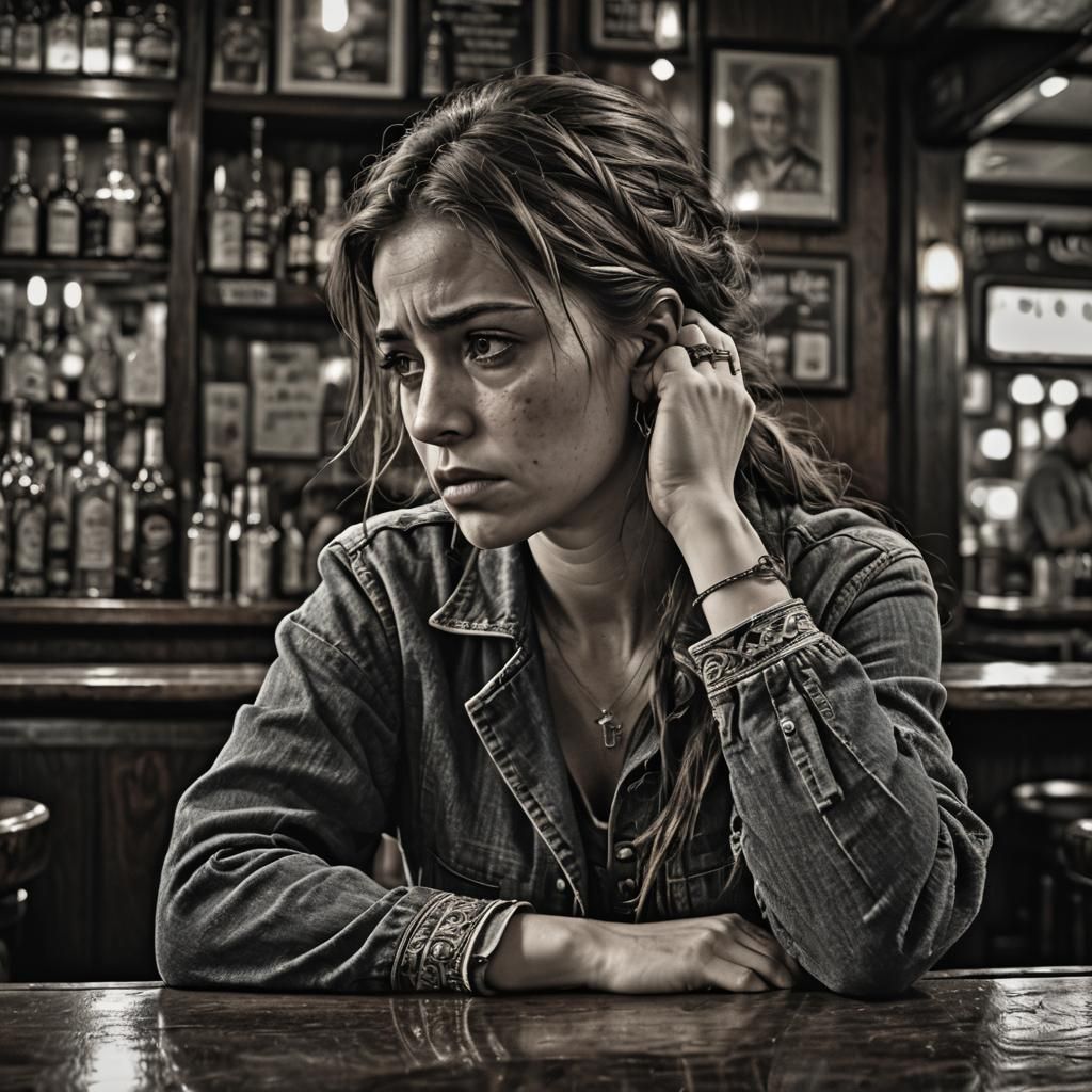 Woman in a bar