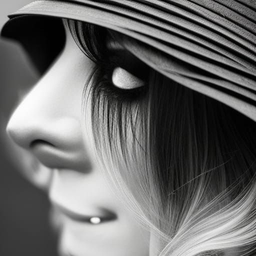 Steampunk Cityscape: A Woman's Melancholy Gaze in Black and ...