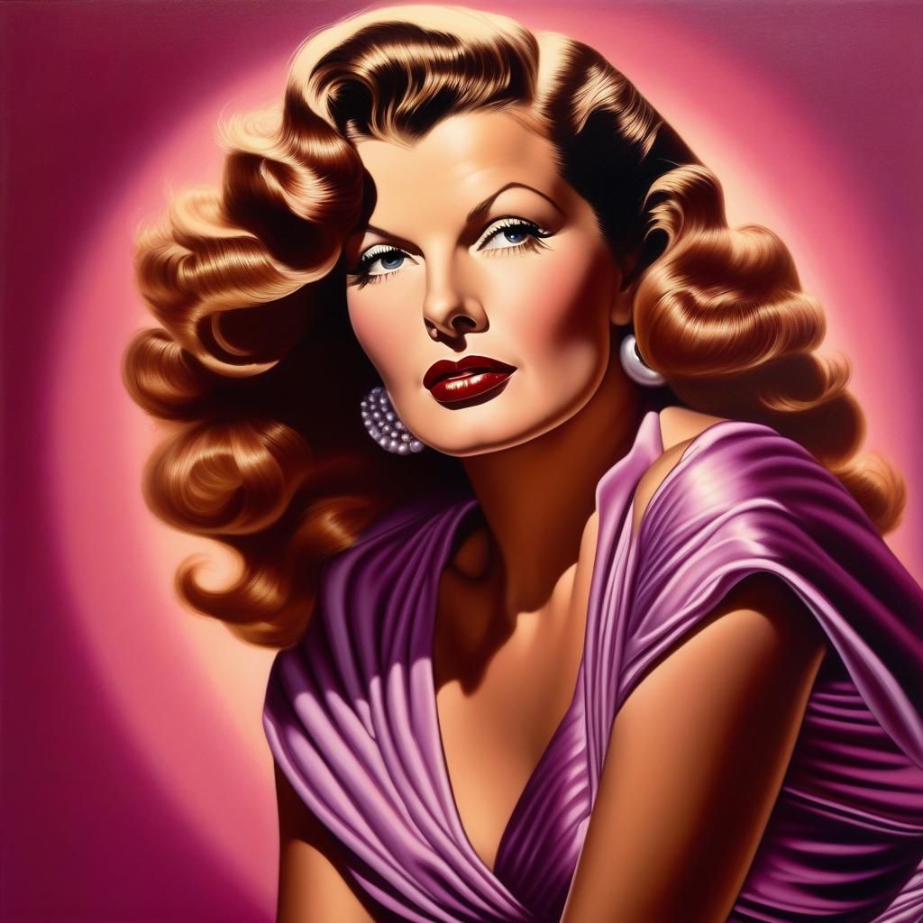 Portrait of Rita Hayworth - AI Generated Artwork - NightCafe Creator