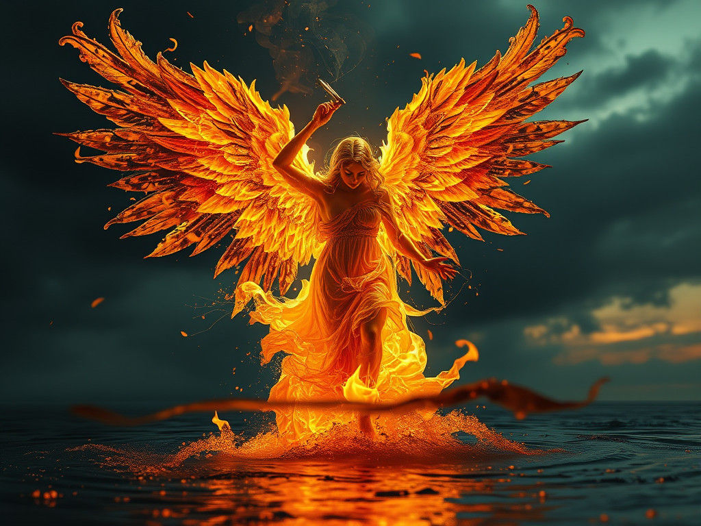 gothic angel Made of Fire  by @blenta