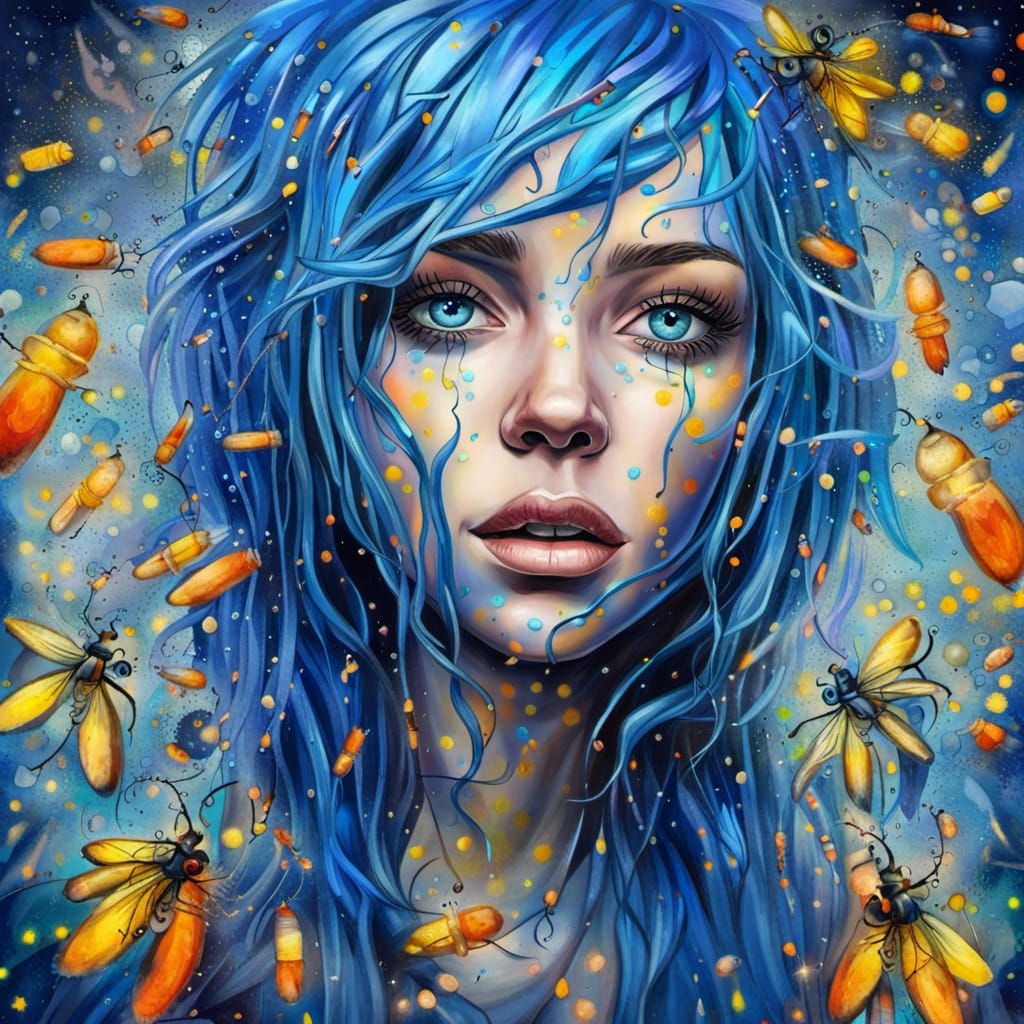 Blue Lady AI Generated Artwork NightCafe Creator