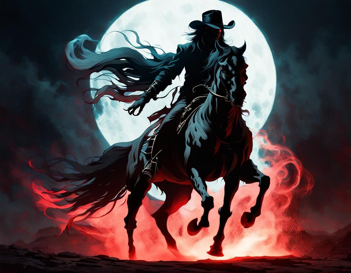 The Mysterious Ghost Cowboy - AI Generated Artwork - NightCafe Creator