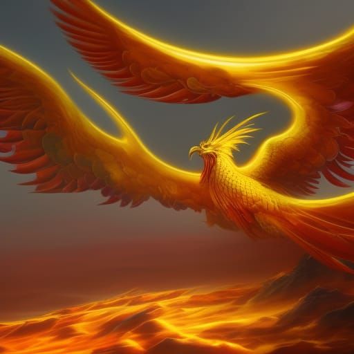 Red and golden phoenix