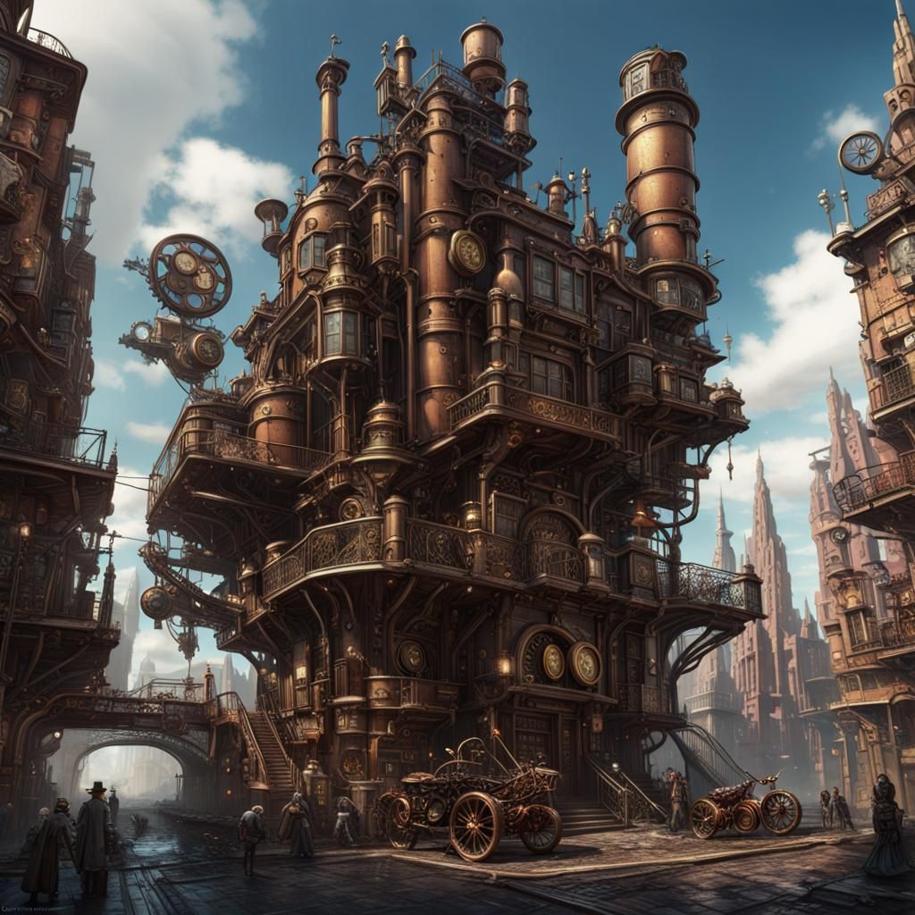 Steampunkcity - AI Generated Artwork - NightCafe Creator